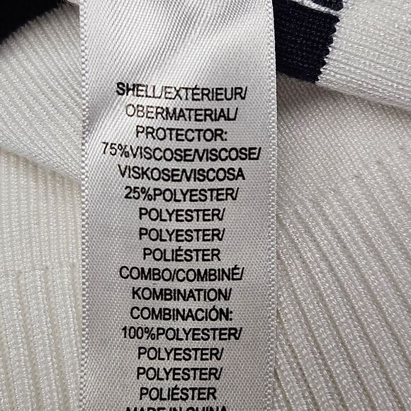 Adrianna Papell Striped Button Front Long Sleeve Preppy Knit Sweater Vest Blouse - Picture 15 of 15